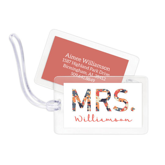 Floral Mrs. Luggage Tags